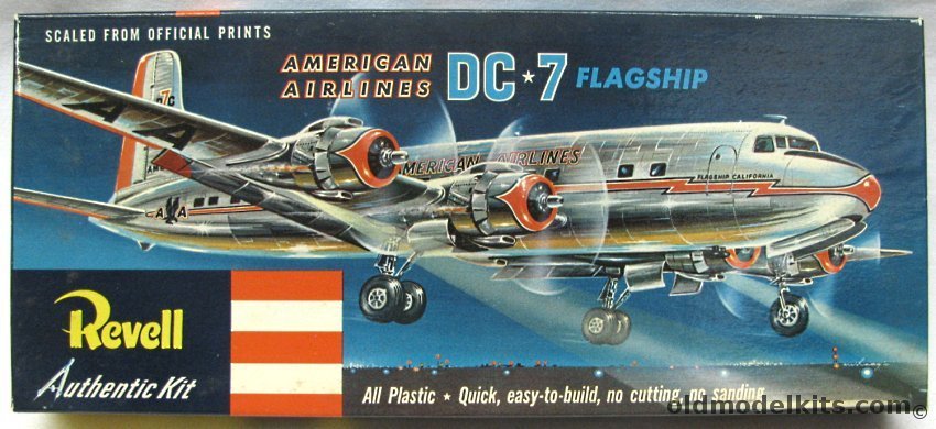 Revell 1/122 DC-7 Flagship American Airlines One-Piece Stand Arm Pre -S Issue, H219-98 plastic model kit